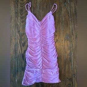 Ruched Lilac Minidress